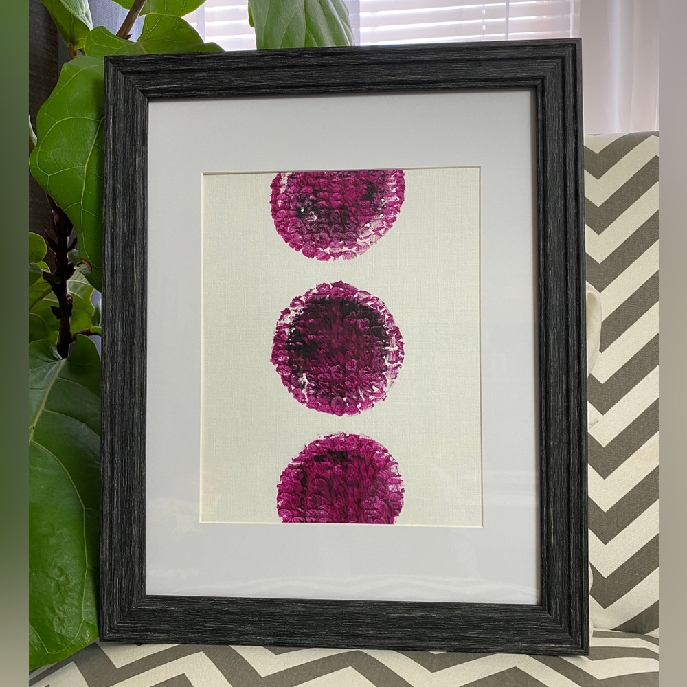 Abstract Acrylic Original Painting On Canvas Paper 9X12 Wall Art Pink